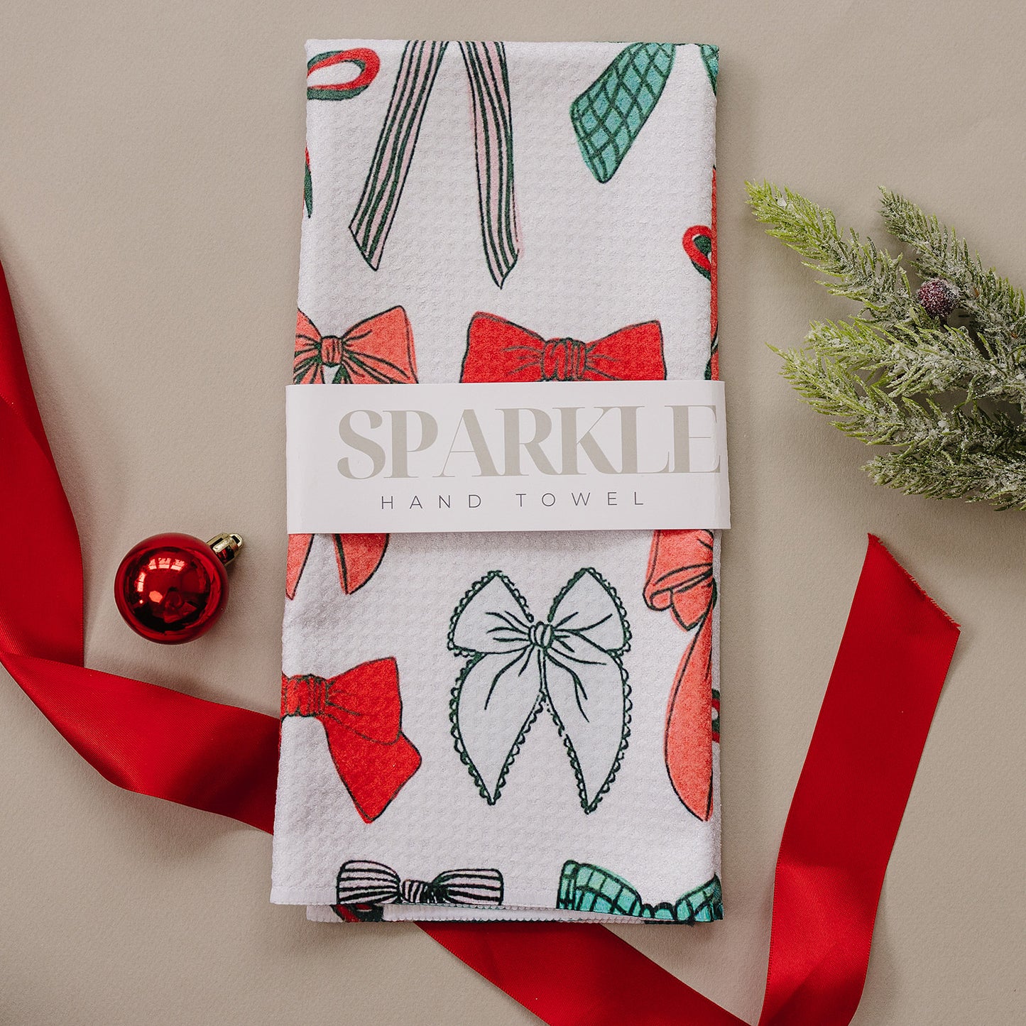 The Sparkle Hand Towel Holiday Bow