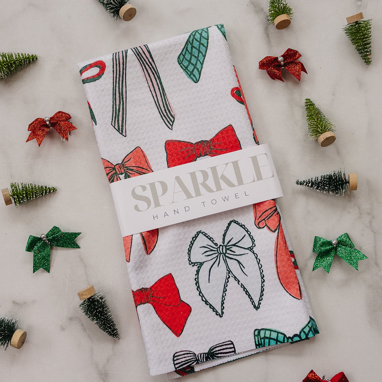 The Sparkle Hand Towel Holiday Bow