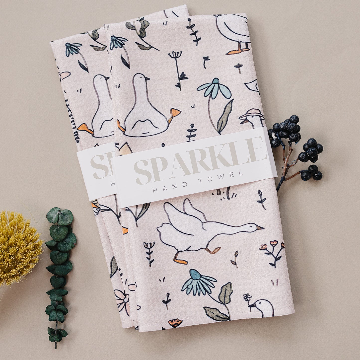 Goosein' Around Sparkle Hand Towel