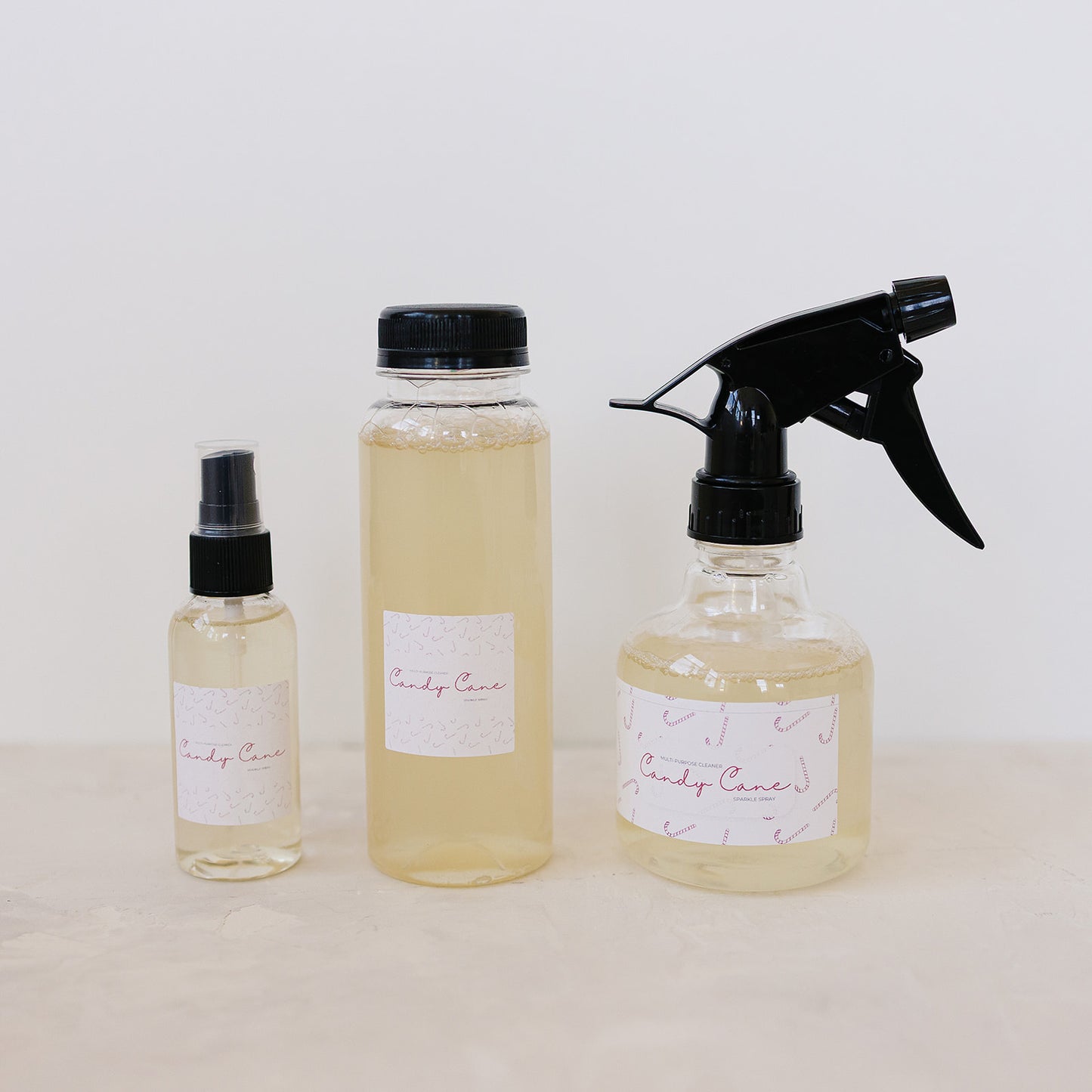 Subscription 8 oz Plastic Sparkle Cleaner Refill Bottle Candy Cane