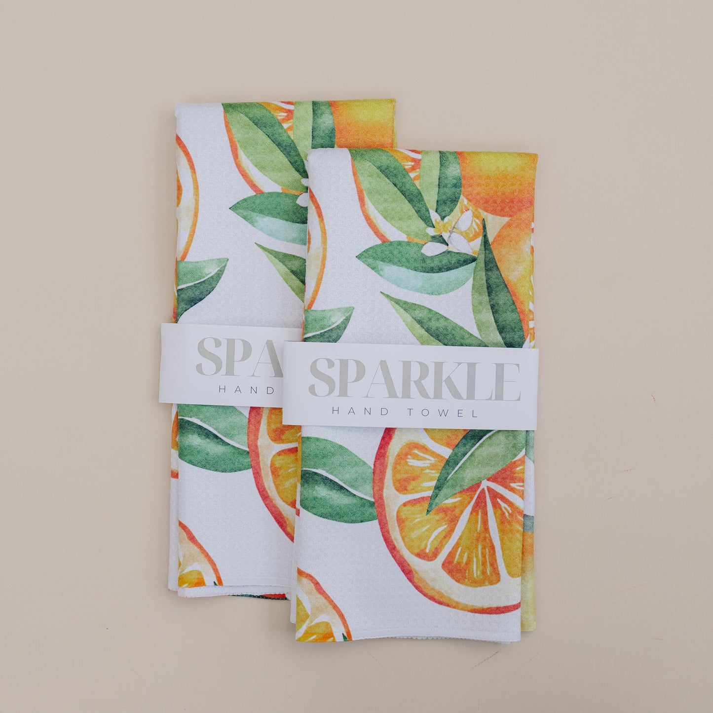 Orange Blossom Sparkle Kitchen Hand Towel