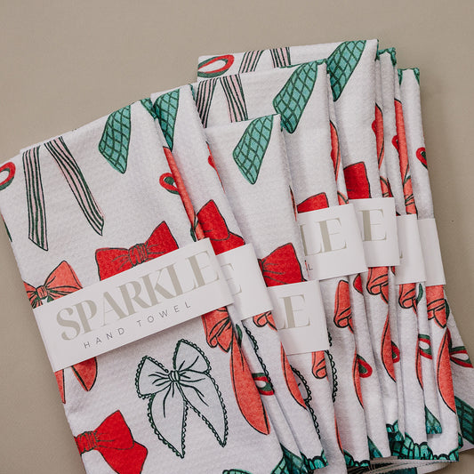 The Holiday Bow Sparkle Hand Towel