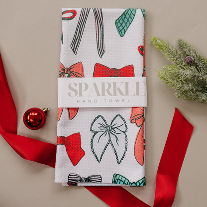 The Holiday Bow Sparkle Hand Towel