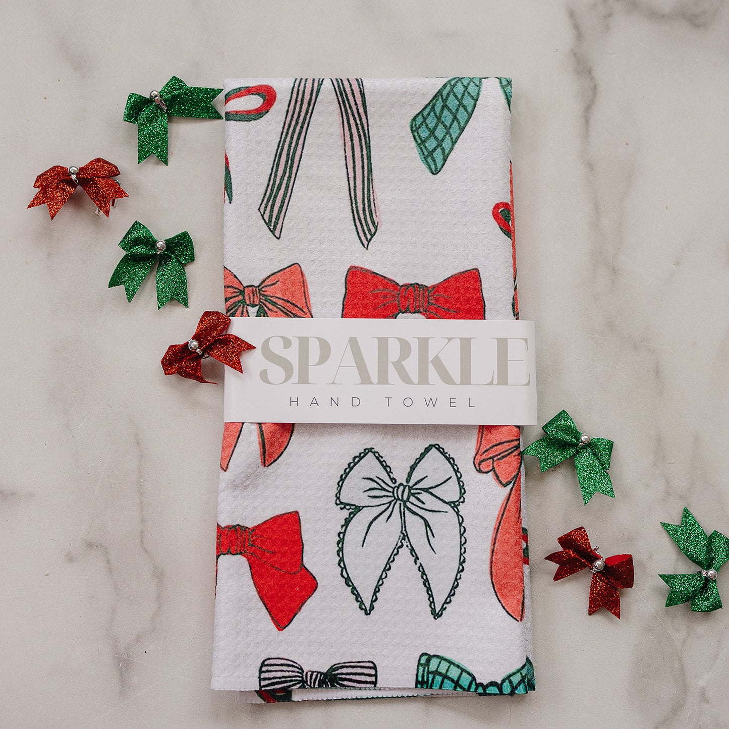 The Sparkle Hand Towel Holiday Bow
