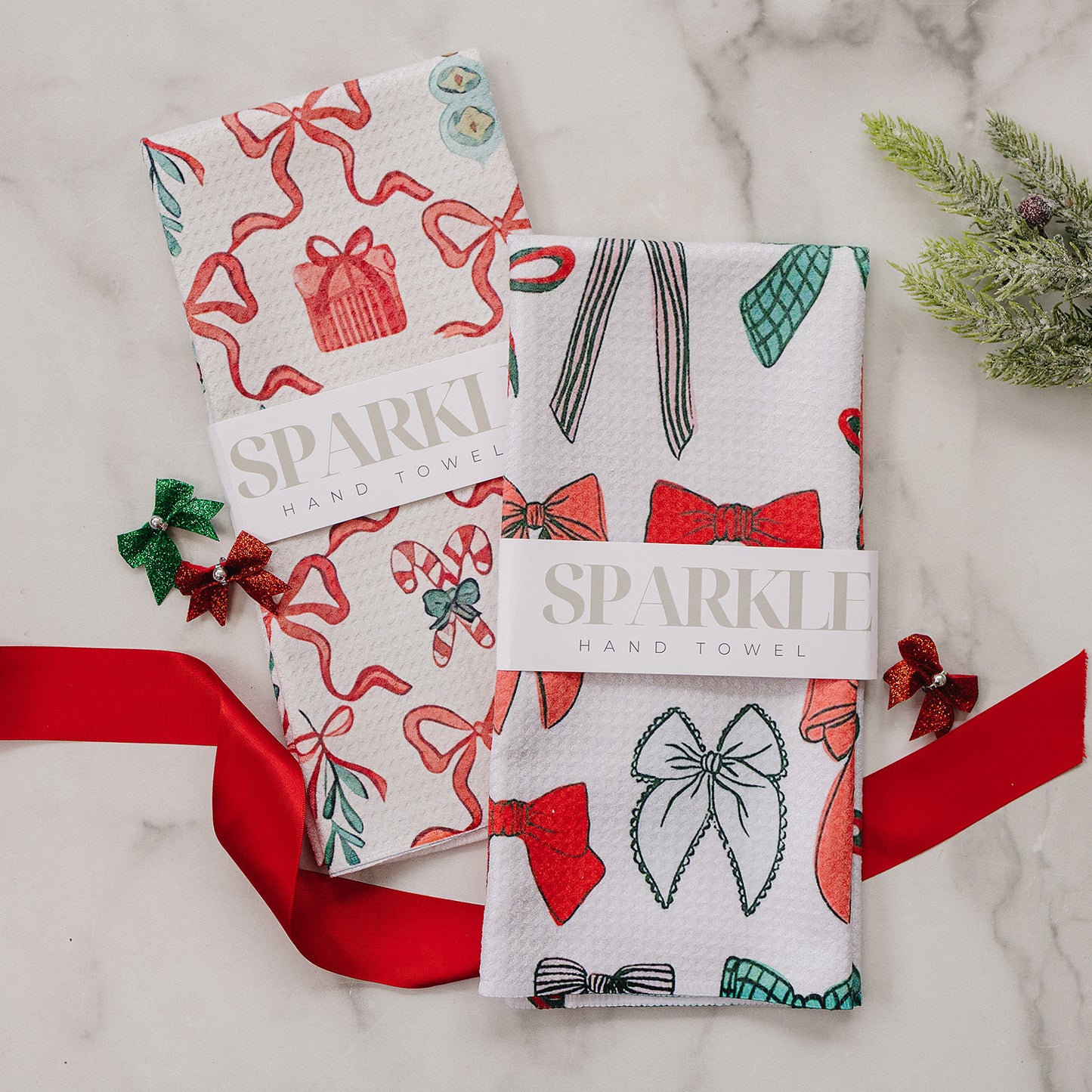 The Sparkle Hand Towel Holiday Bow