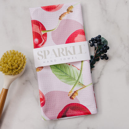 Cherry on Top Sparkle Hand Towel