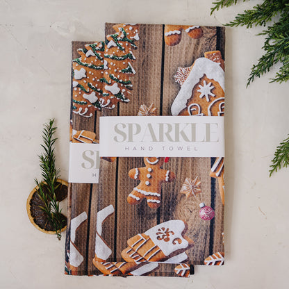 The Sparkle Hand Towel Gingerbread Icing
