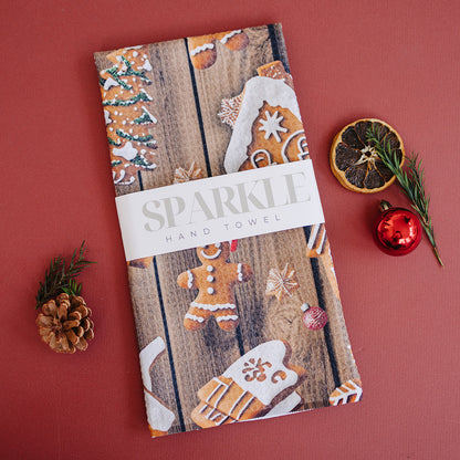 The Sparkle Hand Towel Gingerbread Icing