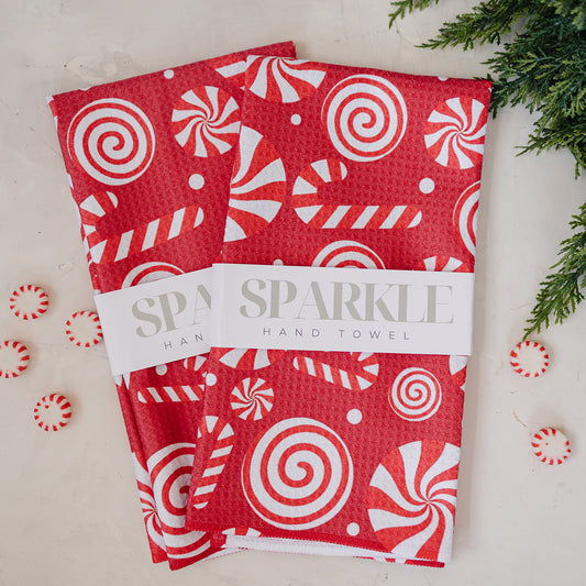 The Sparkle Hand Towel Candy Cane Lane