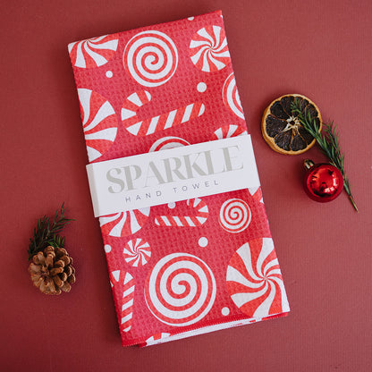 The Sparkle Hand Towel Candy Cane Lane