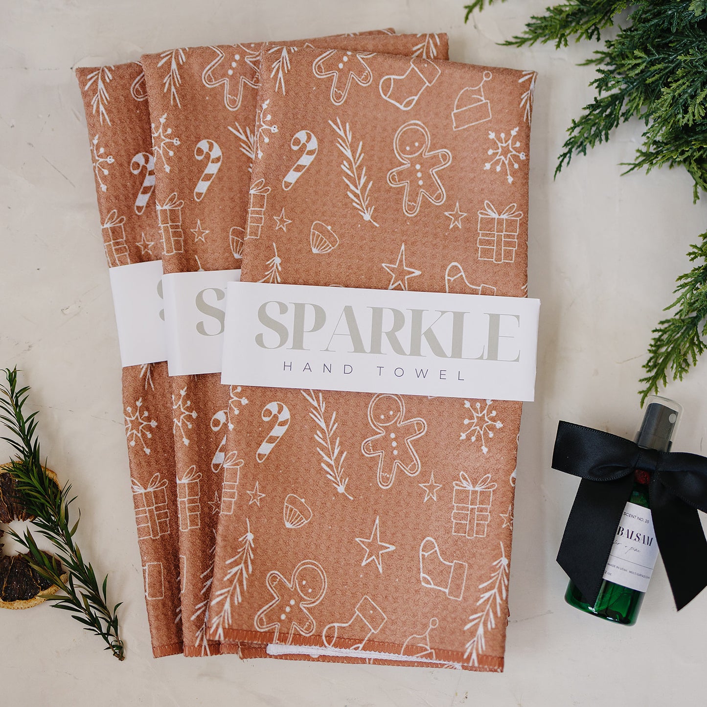 The Sparkle Hand Towel Gingerbread Tan
