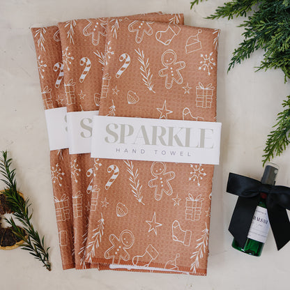 The Sparkle Hand Towel Gingerbread Tan