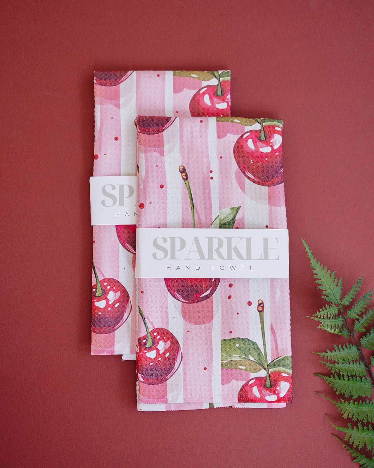 The Sparkle Hand Towel Retro Cherry