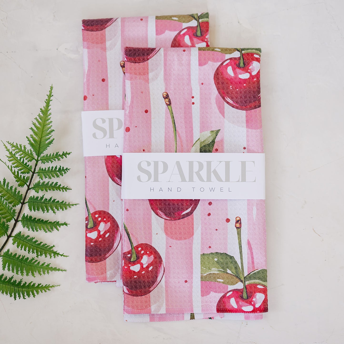 The Sparkle Hand Towel Retro Cherry