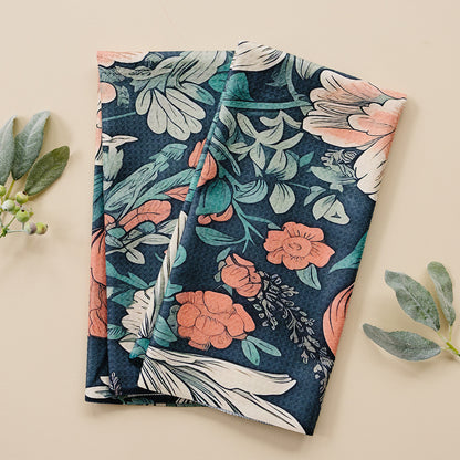 Retro Floral Sparkle Hand Towel