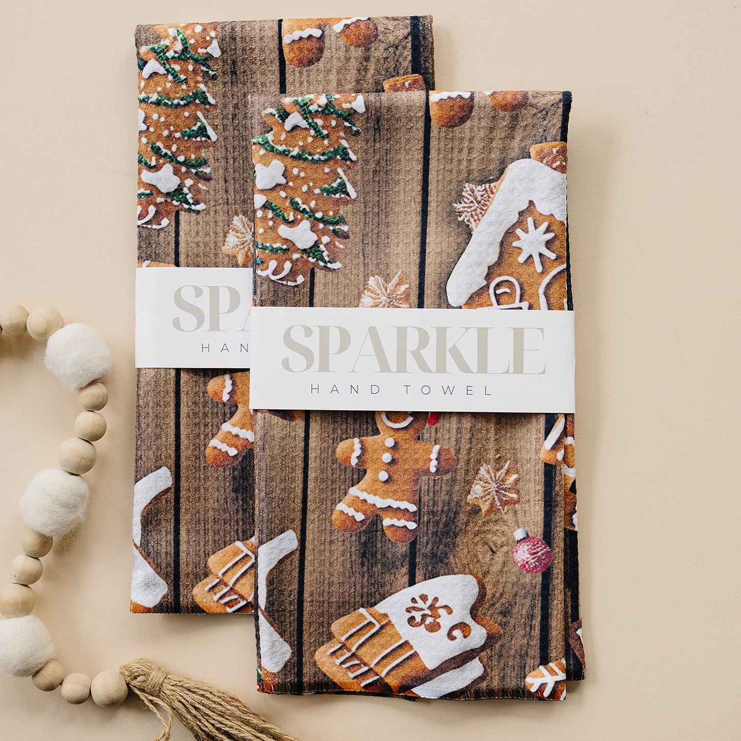 The Sparkle Hand Towel Gingerbread Icing