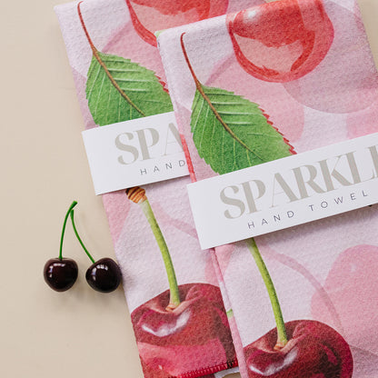 Cherry on Top Sparkle Hand Towel