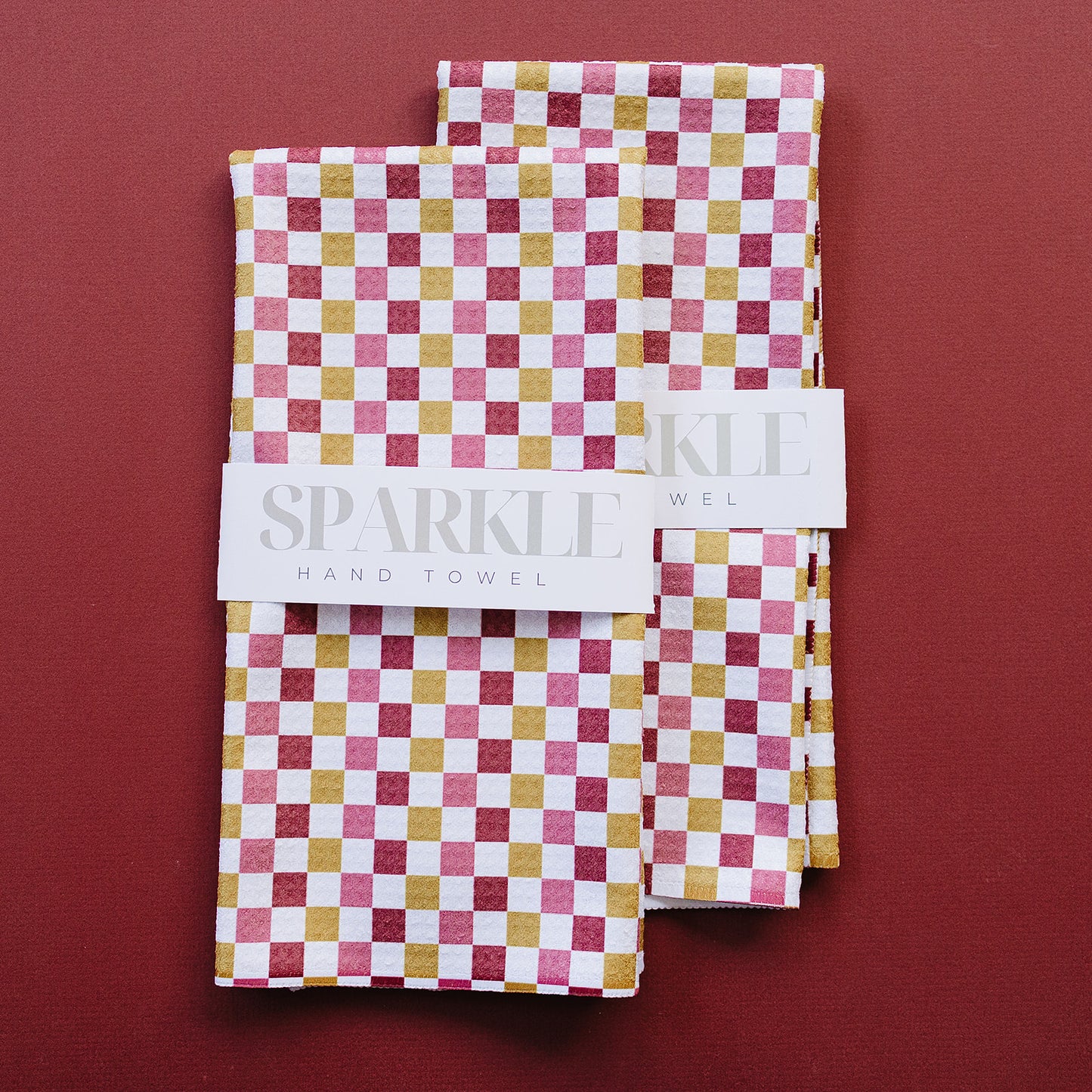 Cozy Checkered Sparkle Hand Towel