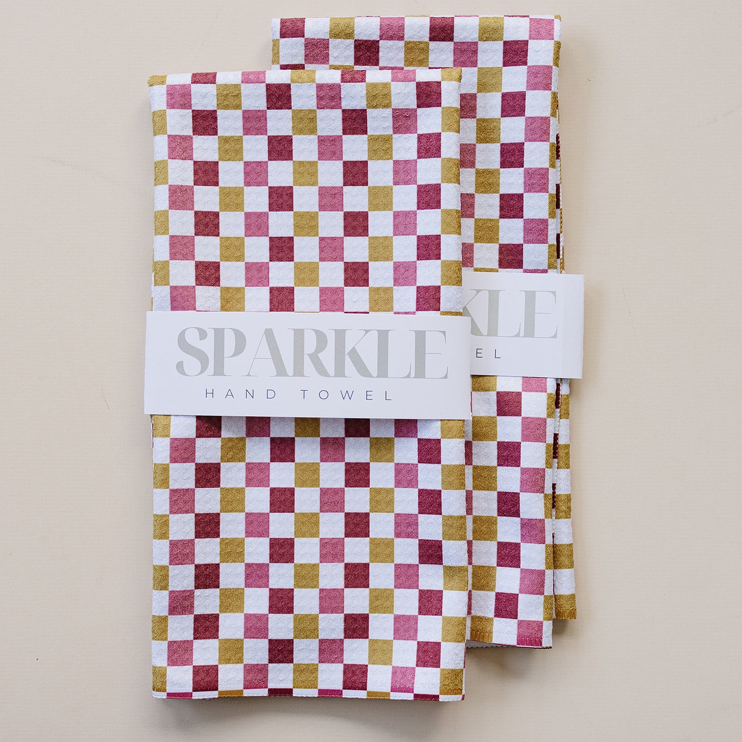 Cozy Checkered Sparkle Hand Towel