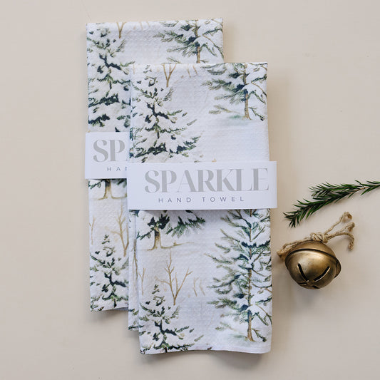 The Sparkle Hand Towel Winter Pines