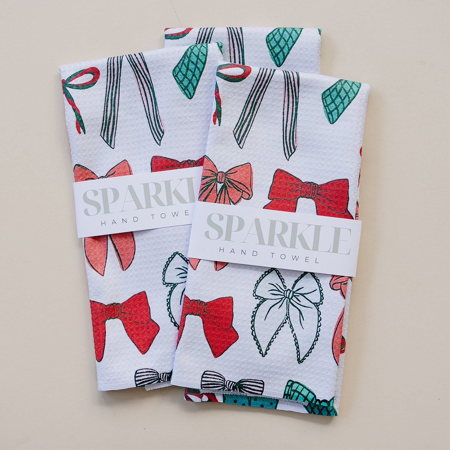 The Holiday Bow Sparkle Hand Towel