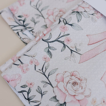Blush Bows & Blooms Sparkle Kitchen Hand Towel