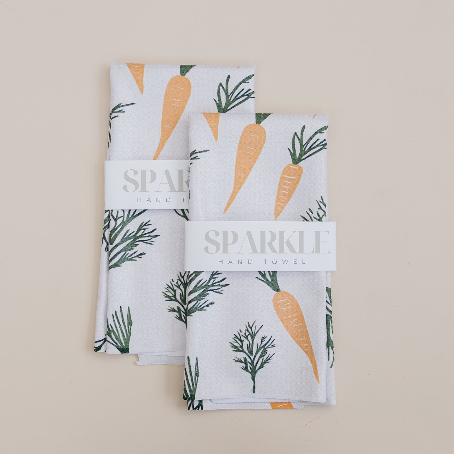 Carrot Spring Sparkle Kitchen Hand Towel