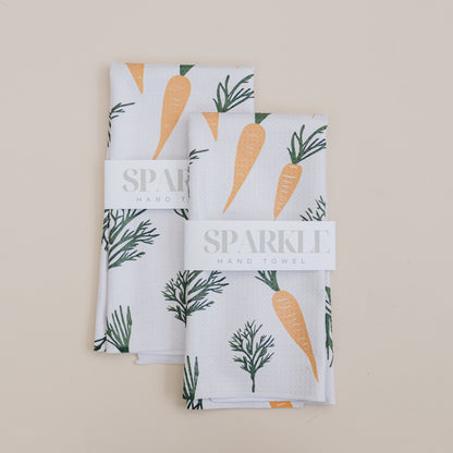 Carrot Spring Sparkle Kitchen Hand Towel