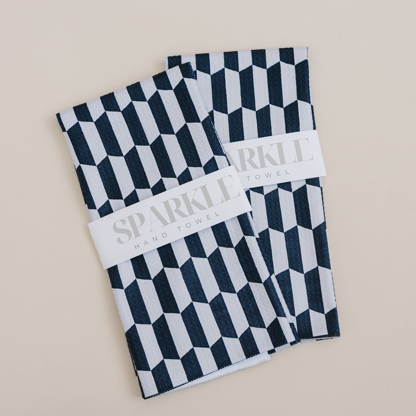Black Geometric Sparkle Kitchen Hand Towel