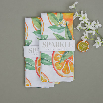 Orange Blossom Sparkle Kitchen Hand Towel